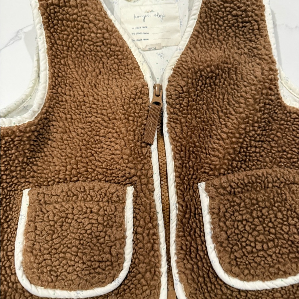 Konges Sløjd Kids Brown Sherpa Vest From Pet Friendly Home